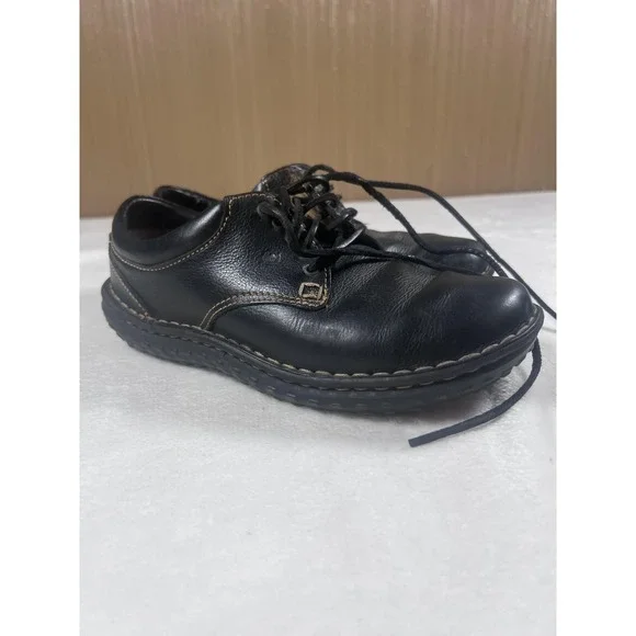Born Shoes Womens Size 9 Black Leather Oxford Lace Up Comfort Casual Walking - Picture 1 of 10